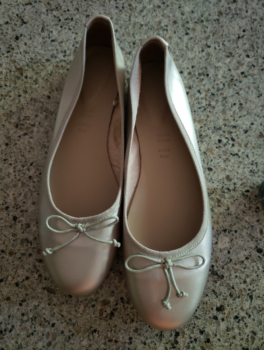 Gem's Metallic Gold Leather Ballet Flats Made In Italy Size 9